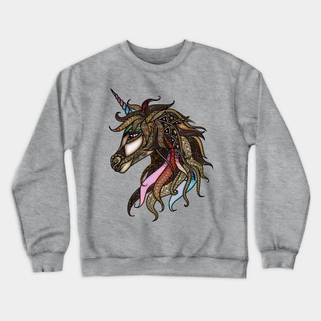 Wonderful colorful unicorn Crewneck Sweatshirt by Nicky2342